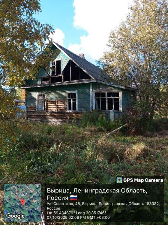 Жилое здание (индивидуальный жилой дом) общей площадью 42 кв.м., кадастровый номер 47:23:2028001:1287, с земельным участком общей площадью 927 кв.м., кадастровый номер 47:23:0602002:39, расположенным по адресу: местоположение установлено относительно ориентира, расположенного в границах участка. Почтовый адрес ориентира: Ленинградская область, Гатчинский район, г.п. Вырица, ул. Советская, 48