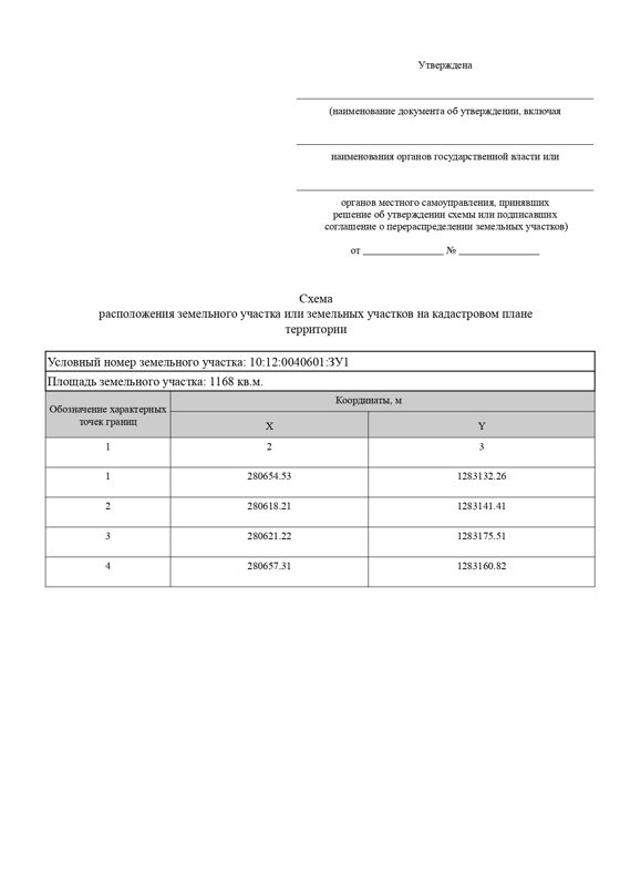 Земельный участок из земель населенных пунктов в кадастровом квартале 10:12:0040601, площадью 1168 кв. м.