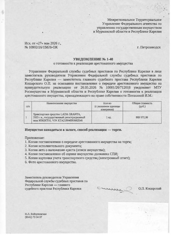 Транспортное средство Лада Гранта 219040