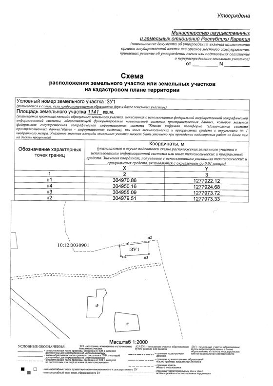 Земельный участок из земель населенных пунктов в кадастровом квартале 10:12:0030901, площадью 1141 кв. м.