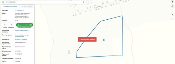 Земельный участок с кадастровым номером 75:17:000000:717