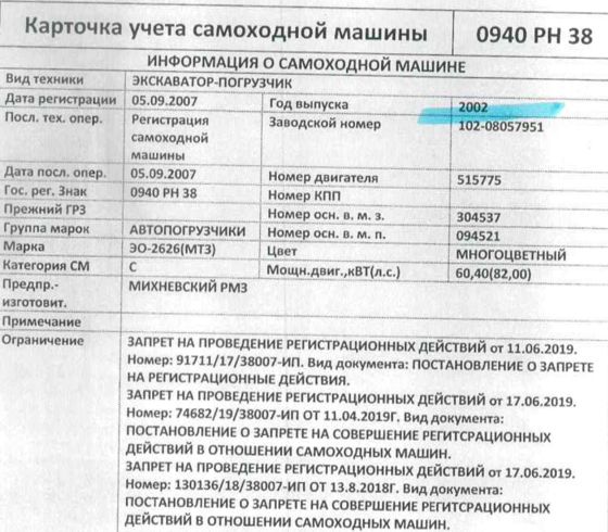 Экскаватор-погрузчик ЭО-2626 (МТЗ), 2002 года выпуска, заводской номер 102-08057951.