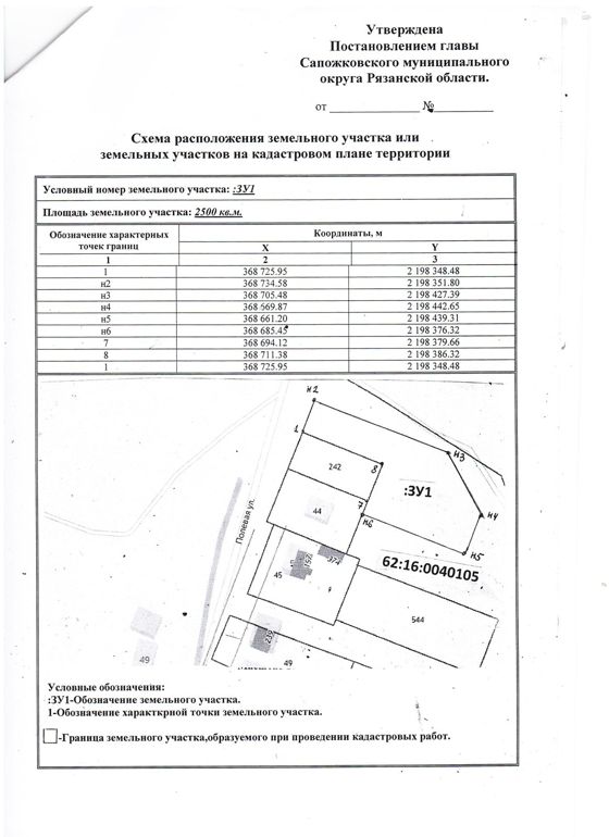 Аренда земельного участка с кадастровым номером 62:16:0040105:549