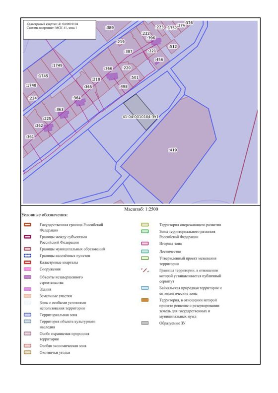 Предоставление земельного участка подлежащего формированию с условным кадастровым № 41:04:0010102:ЗУ2 в собственность за плату