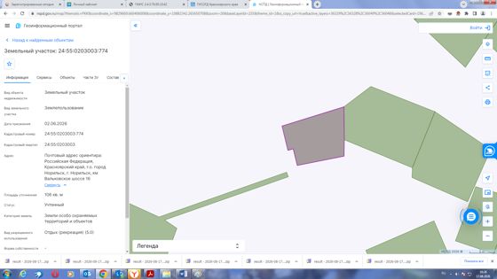 Земельный участок с кадастровым номером 24:55:0203003:774