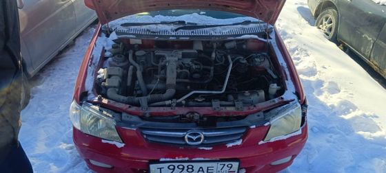Автомобиль марки "Mazda Demio" г/н Т998АЕ79, по карточке тс № кузова DW3W732487,цвет красный,2002 г.в., не на ходу.(отсутствует аккумулятор)