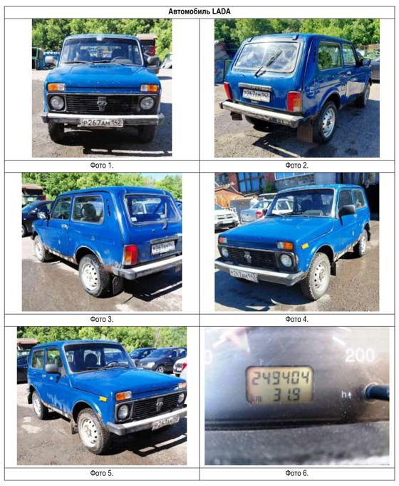 автомобиль легковой, модель ТС: LADA, 212140 LADA 4X4, идентификационный № (VIN): XTA212140C2065042, категория ТС: B, год изготовления 2012