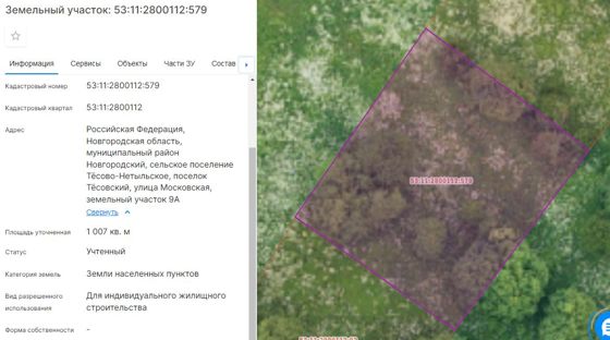 Лот № 2 – земельный участок из земель населенных пунктов с кадастровым номером 53:11:2800112:579, площадью 1007 кв.м